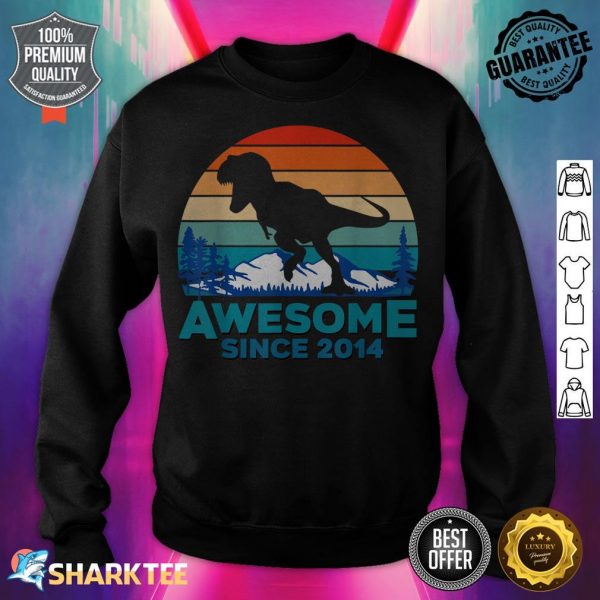 Awesome Since 2014 7 Years Old Dinosaur Gift sweatshirt