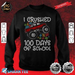 Cute Monster Truck Happy 100th Day Of School Boys Kids sweatshirt