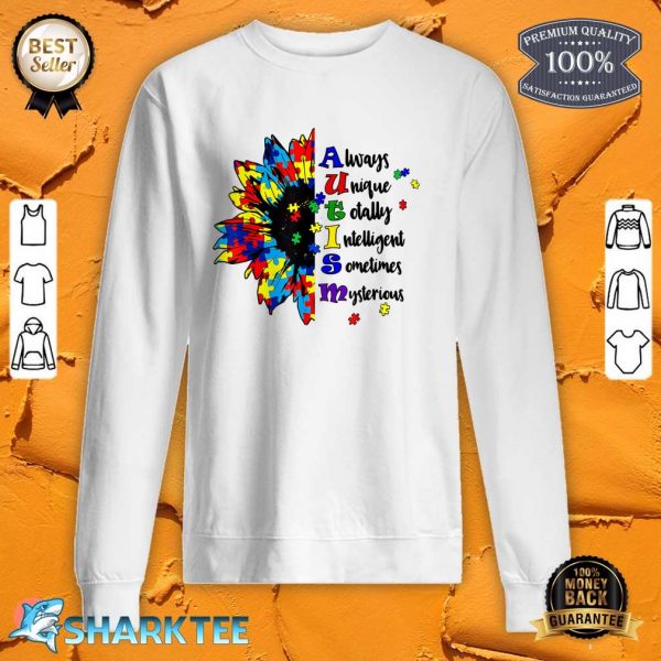 Puzzle Piece Sunflower Autism Awareness Support In April sweatshirt