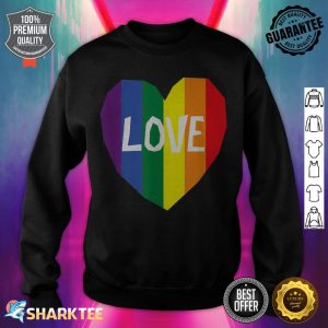 Love Gay Pride LGBT Rainbow Flag Heart sweatshirt