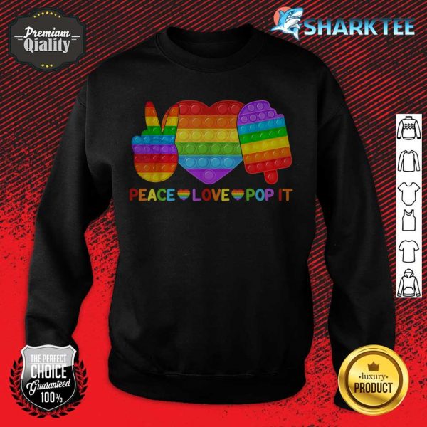 Funny Poppin Fidget Toy Peace Love Pop It Teachers Kids sweatshirt