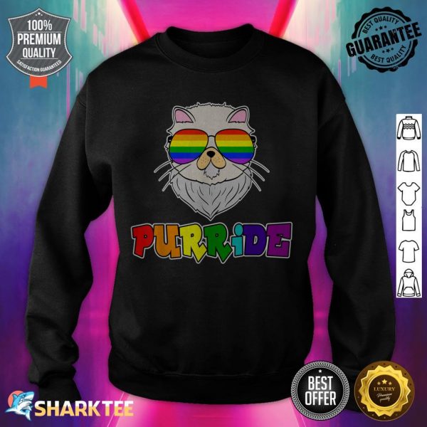 Funny Cat Gay Pride LGBT Rainbow Sunglasses sweatshirt