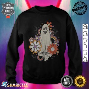 Groovy Vintage Floral Ghost Cute Halloween Spooky Season sweatshirt