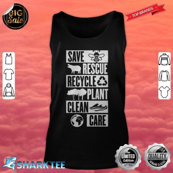 Happy Earth Day Save Rescue Recycle Environmental Science Premium tank top