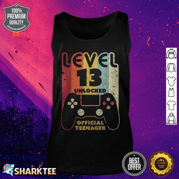 13th Birthday Level 13 Unlocked Official Teenager tank top