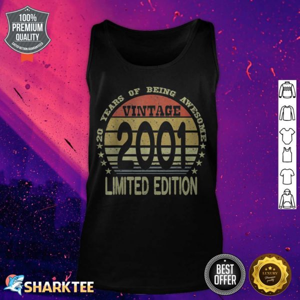 20 Year Old Gifts Vintage 2001 Limited Edition 19th Birthday tank top