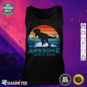 Awesome Since 2014 7 Years Old Dinosaur Gift tank top