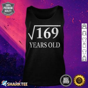 Square Root 169 13th Birthday 13 Years Old Birthday tank top