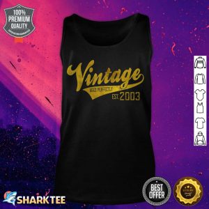 Vintage Est 2003 Shirt Aged 19 yrs old Bday 19th Birthday tank top