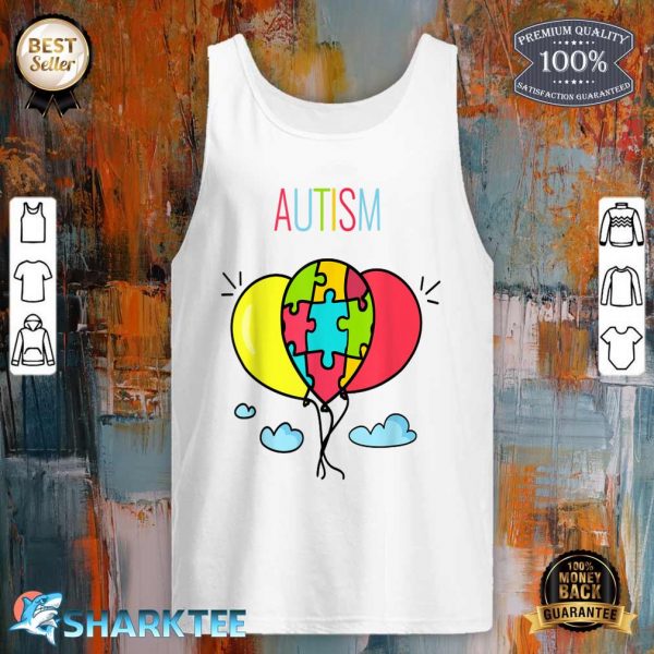 Autism Awareness Puzzle Pieces Balloon tank top