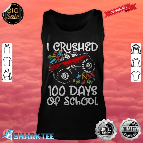 Cute Monster Truck Happy 100th Day Of School Boys Kids tank top