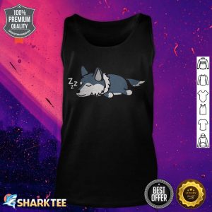 Cute Funny Napping Wolf Animal Love Wolves tank top