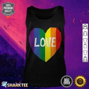 Love Gay Pride LGBT Rainbow Flag Heart tank top