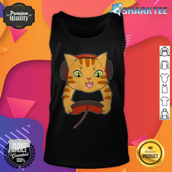 Funny Gaming Gifts Cat Video Game Controller Gifts Premium tank top