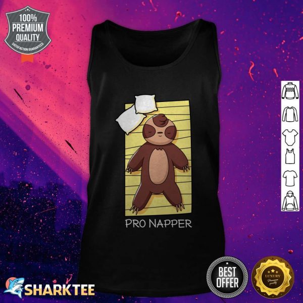 Pro Napper Cute Sloth Taking A Nap Funny Napping tank top