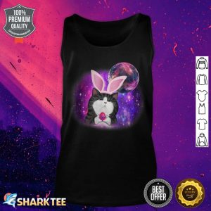 Funny Cat Easter Day Cute Mew Mew With Galaxy Happy Rabbit tank top