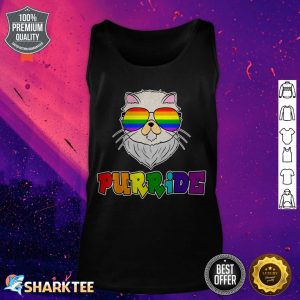 Funny Cat Gay Pride LGBT Rainbow Sunglasses tank top