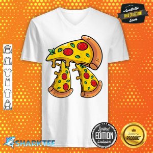 Funny Pizza Lover 3.14 Pi Symbol Math Science Teacher Pi Day v-neck