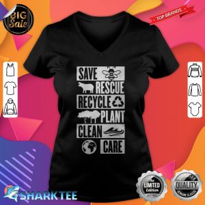 Happy Earth Day Save Rescue Recycle Environmental Science Premium v-neck