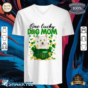 Westie Dog Mom Irish Green Shamrock St Patrick's Day v-neck