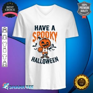 Have A Spooky Design Halloween Basketball v-neck