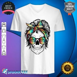 Skull Lady But Did You Die Mom Life Funny Mother Day Tie Dye v-neck