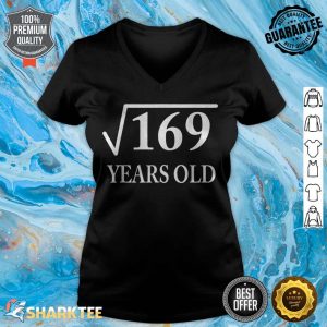 Square Root 169 13th Birthday 13 Years Old Birthday v-neck