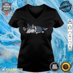 Cute Funny Napping Wolf Animal Love Wolves v-neck