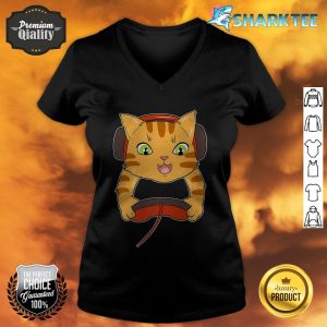 Funny Gaming Gifts Cat Video Game Controller Gifts Premium v-neck