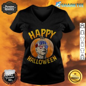 Funny Joe Biden Pumpkin Happy Halloween Confused 4th Of July v-neck