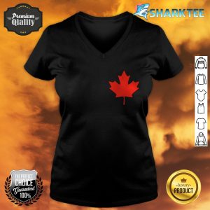 Canada Day Party Supplies Maple Leaf Canadian Flag Heart v-neck