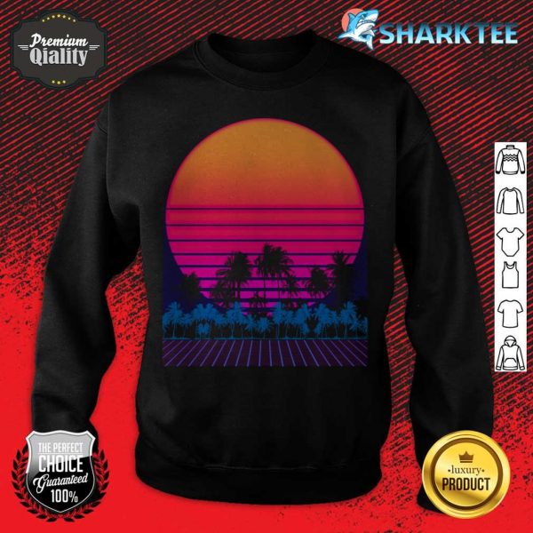 80s Vaporwave Palm Trees Sunset Retro Sweatshirt