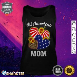 All American Mom Heart Leopard Independence Day Tank top