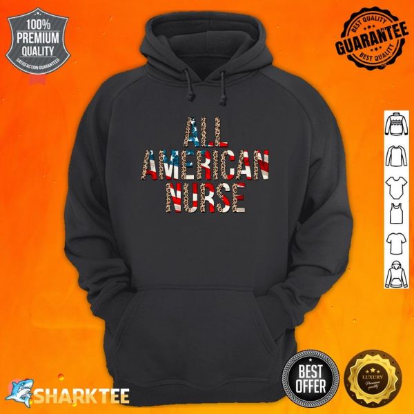 All American Nurse USA Leopard Hoodie