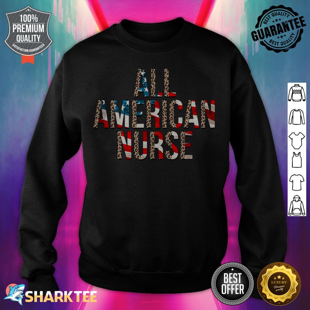 All American Nurse USA Leopard Sweatshirt