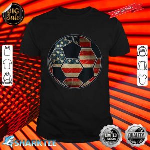 American Flag On Soccer Ball Shirt
