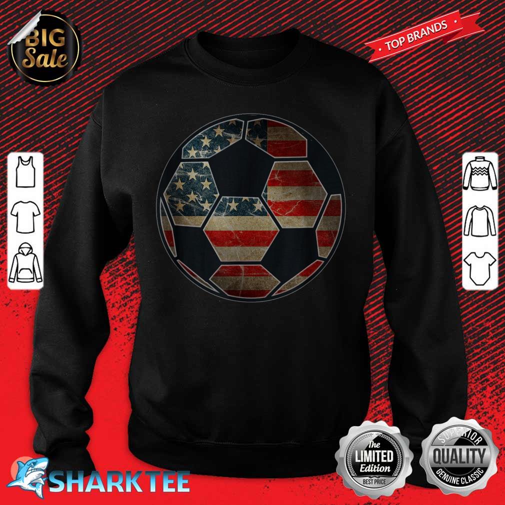 American Flag On Soccer Ball Sweatshirt