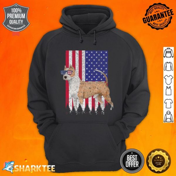 American Staffordshire Terrier Patriotic Dog USA Flag Hoodie