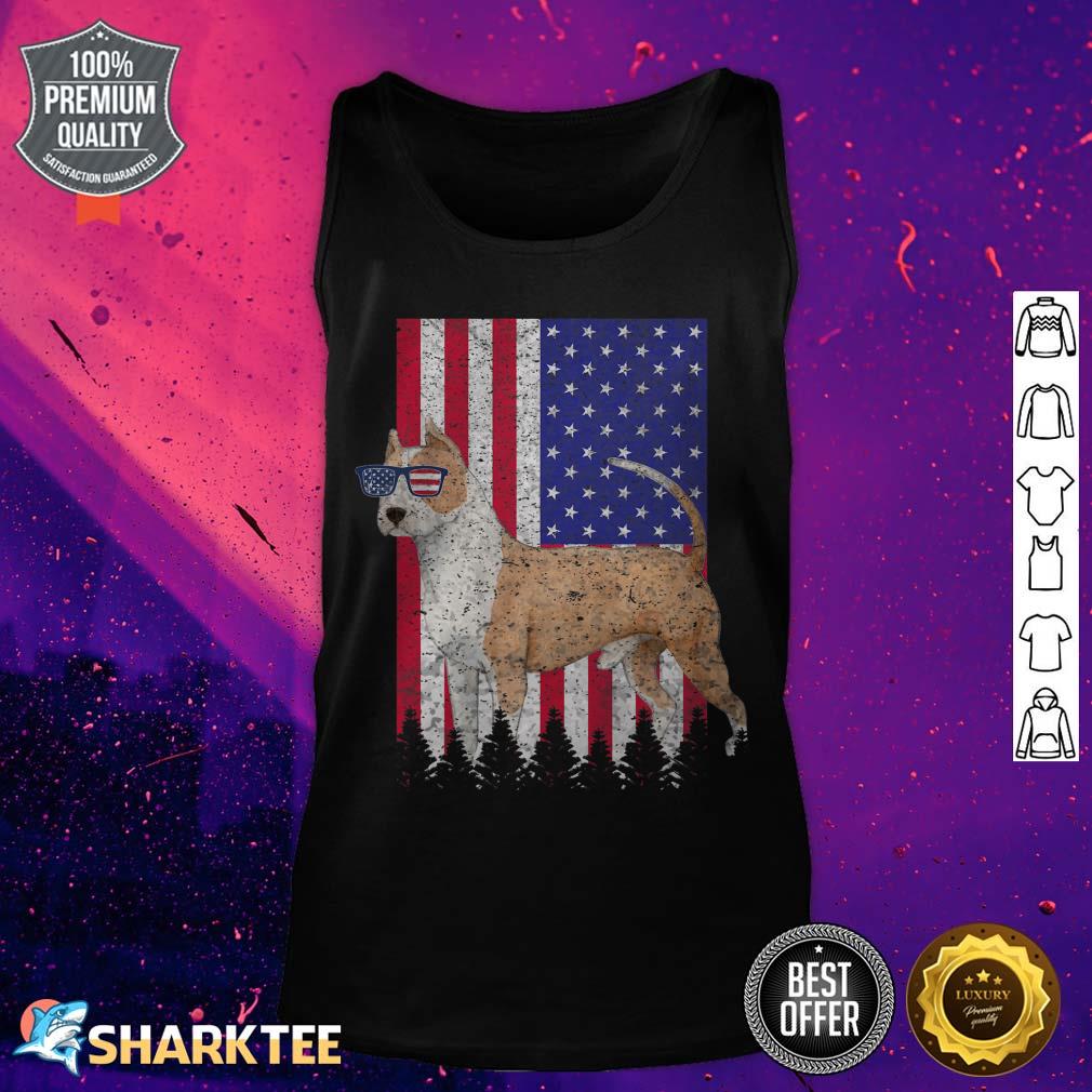 American Staffordshire Terrier Patriotic Dog USA Flag Tank top